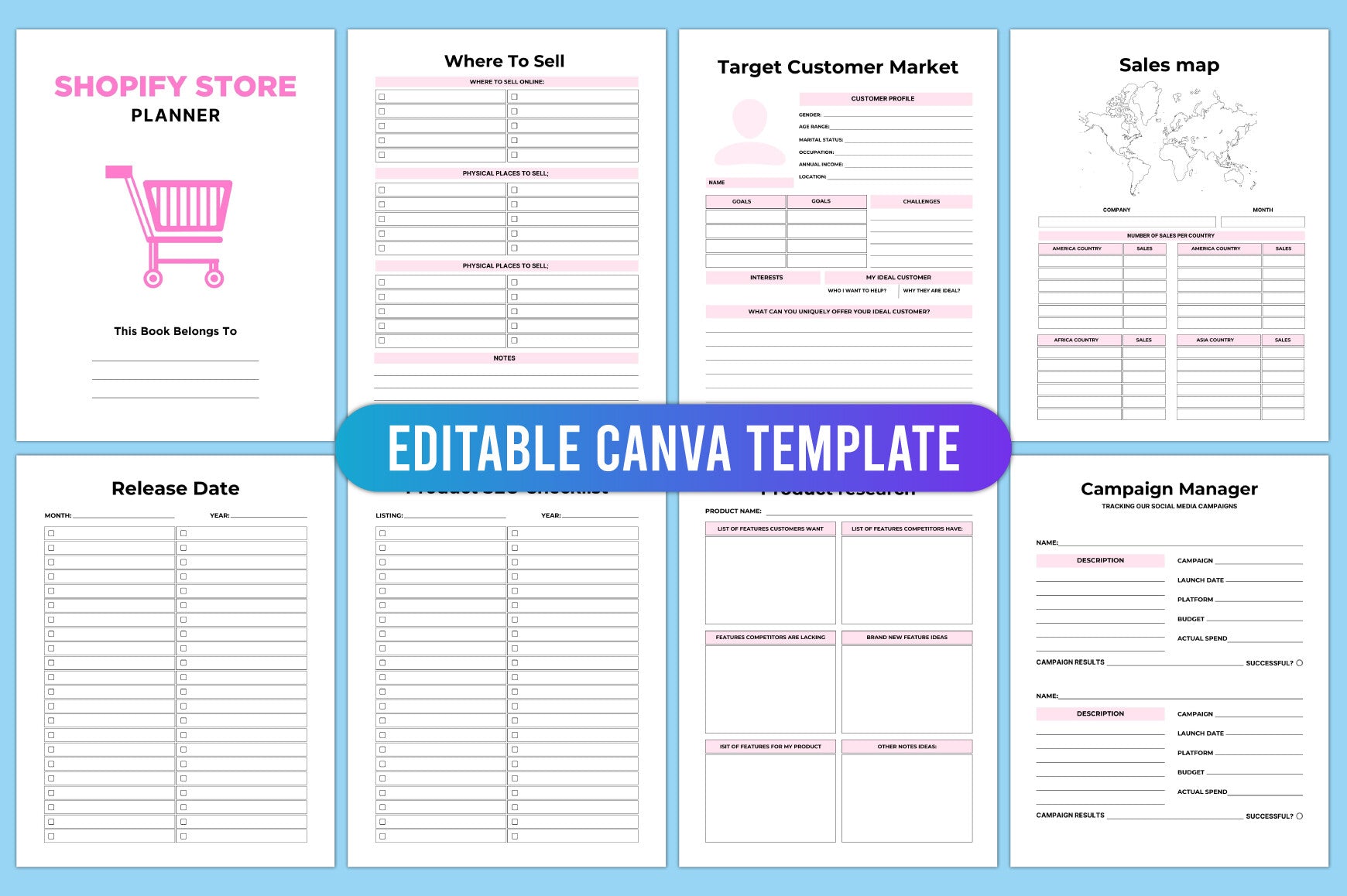 Editable Shopify Store Planner