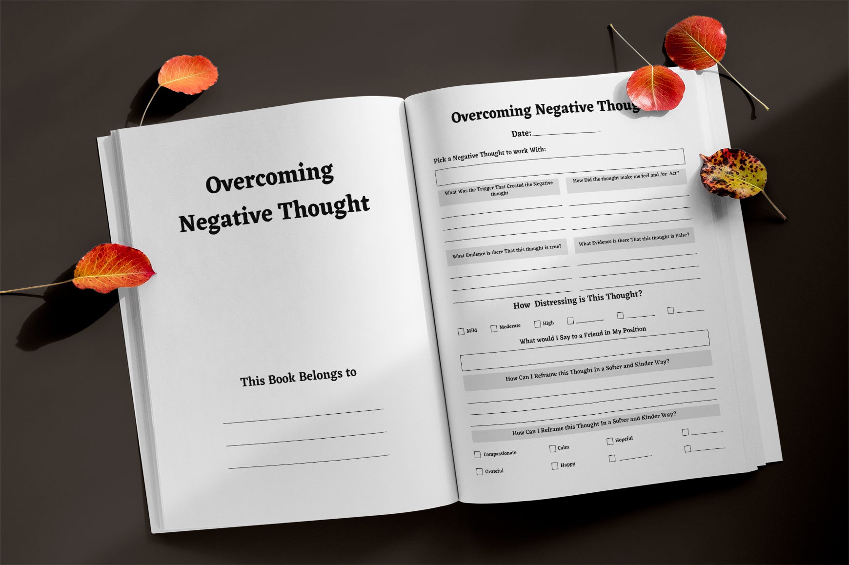 Overcoming Negative Thoughts Planner