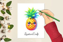 Summer Kawaii Pineapple Clipart Bundle 2 - CraftNest - Digital Crafting and Art