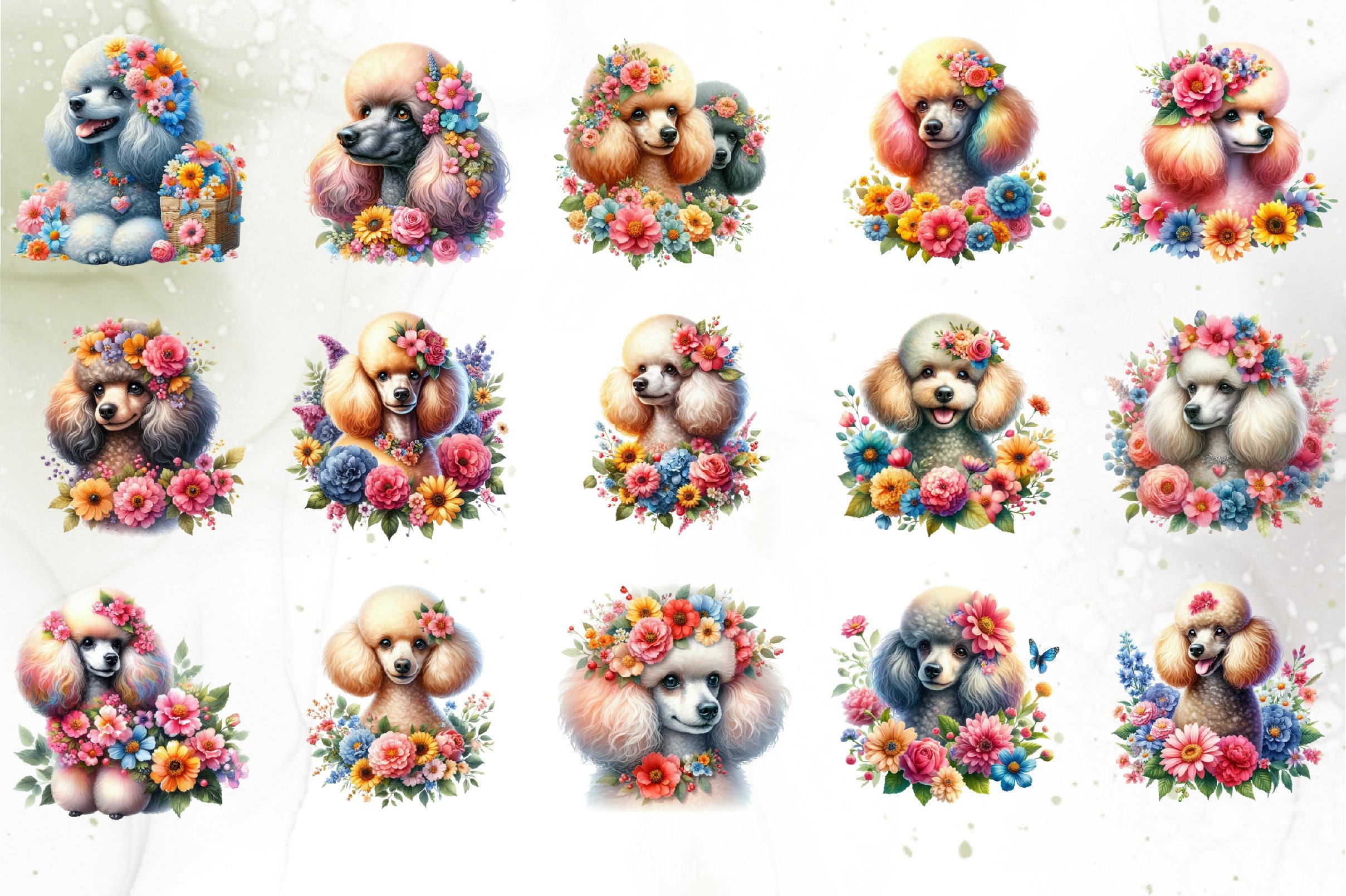 Royal Poodle Illustration Clipart Bundle - CraftNest - Digital Crafting and Art