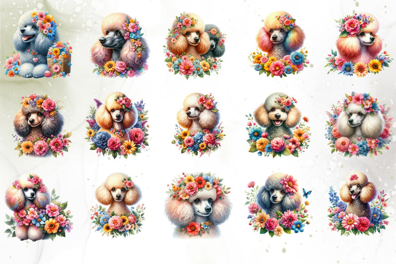Royal Poodle Illustration Clipart Bundle - CraftNest - Digital Crafting and Art