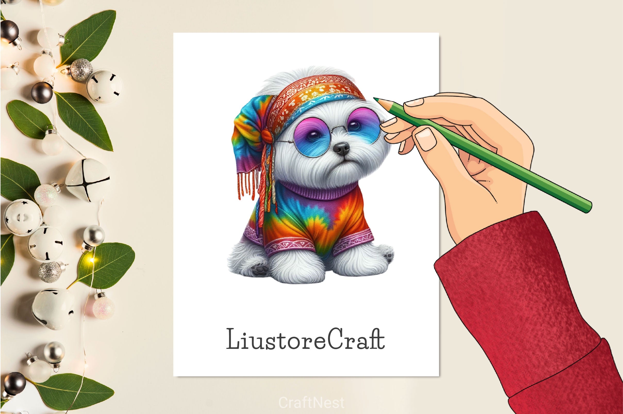 Hippie Dog Clipart Bundle 2 - CraftNest - Digital Crafting and Art