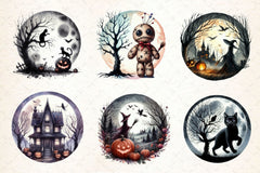 Scary Halloween Scene Clipart Bundle - CraftNest - Digital Crafting and Art