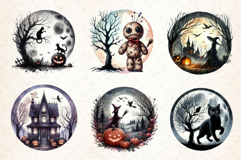 Scary Halloween Scene Clipart Bundle - CraftNest - Digital Crafting and Art