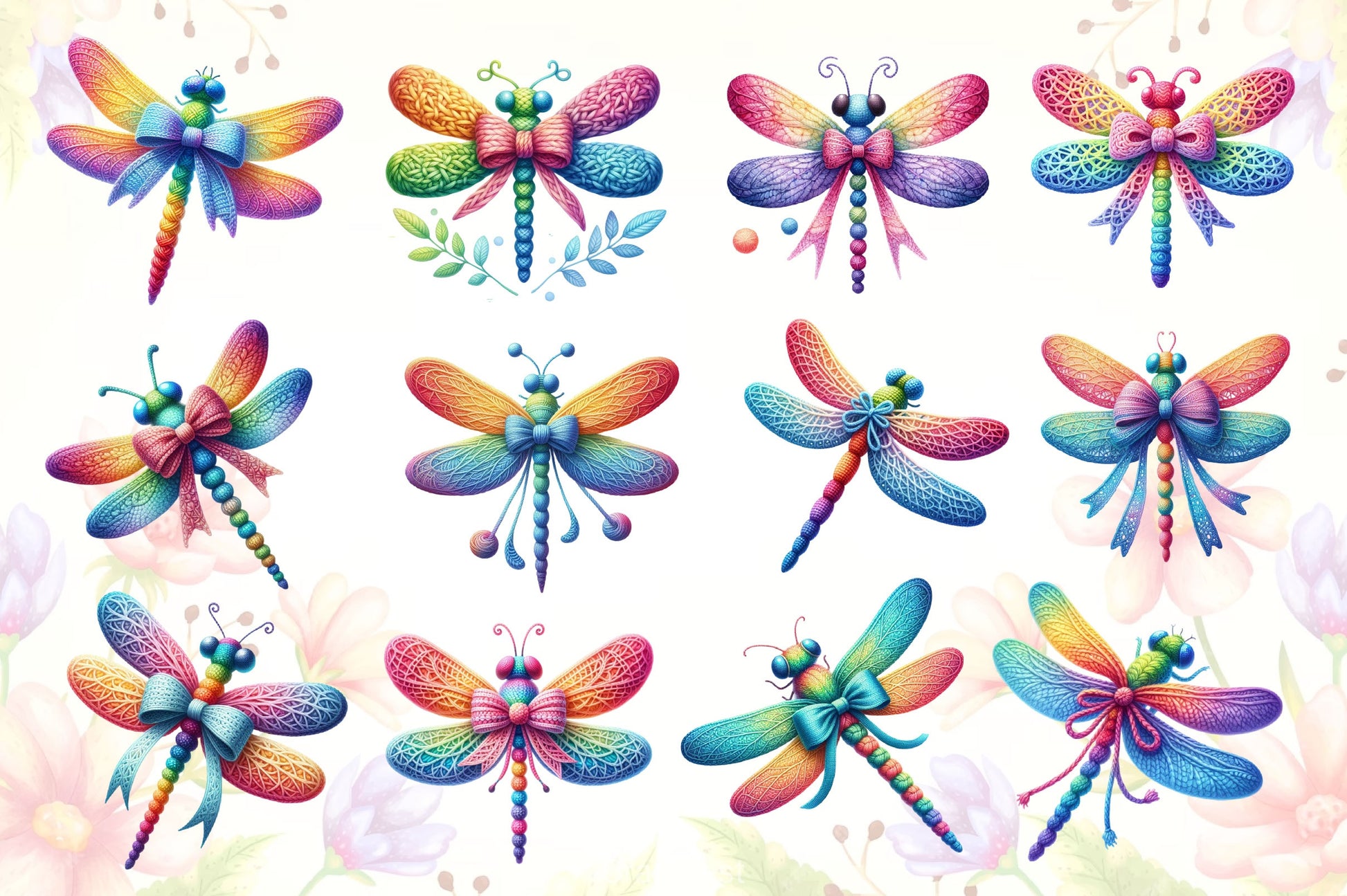 Crochet Dragonflies Clipart Bundle 2 - CraftNest - Digital Crafting and Art