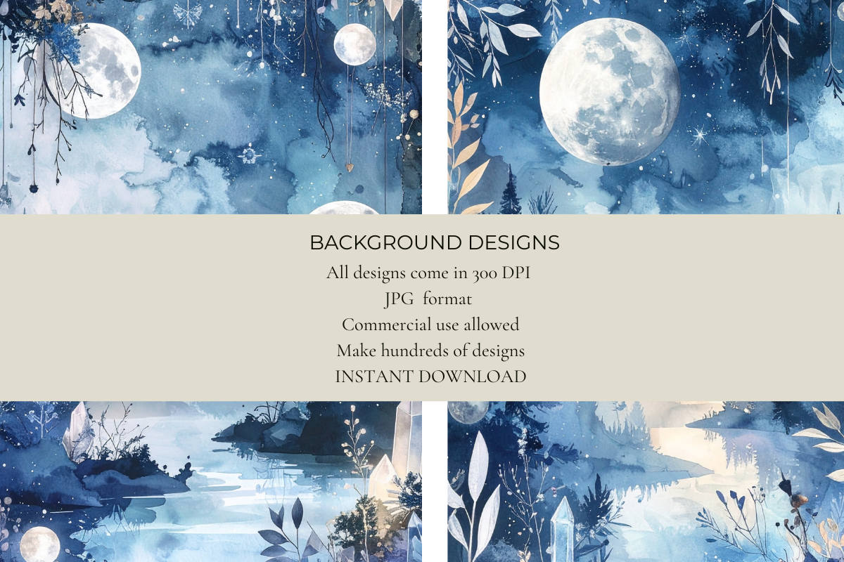 Mystical Moons Junk Journal Papers