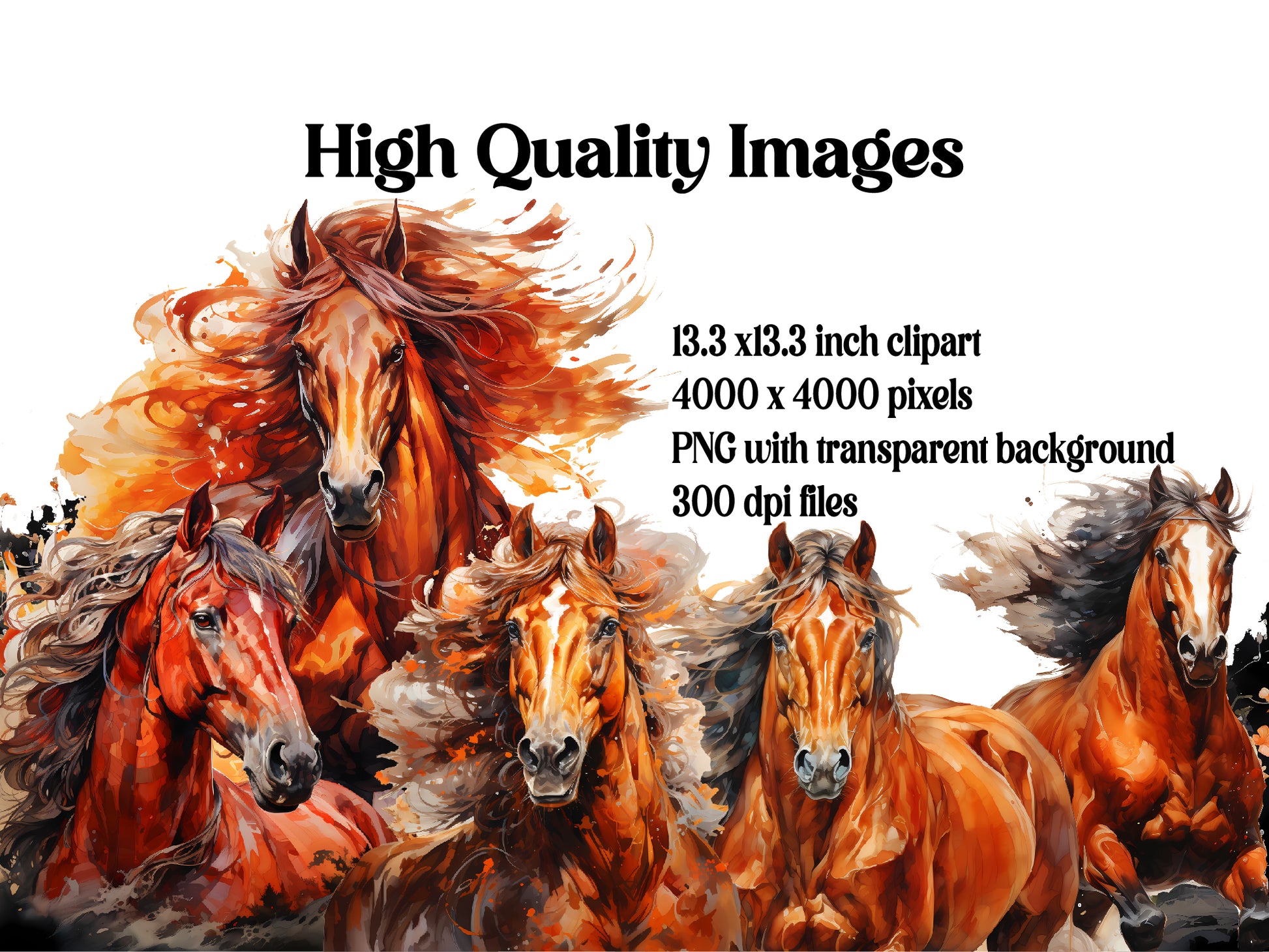 Fire Horses Clipart - CraftNest