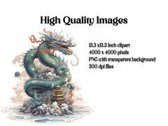 Japanese Art Style Dragons Clipart - CraftNest