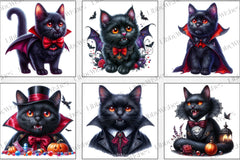Halloween Vampire Cat Clipart Bundle - CraftNest - Digital Crafting and Art
