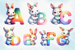 Easter Bunny Alphabet Clipart Bundle 2 - CraftNest - Digital Crafting and Art