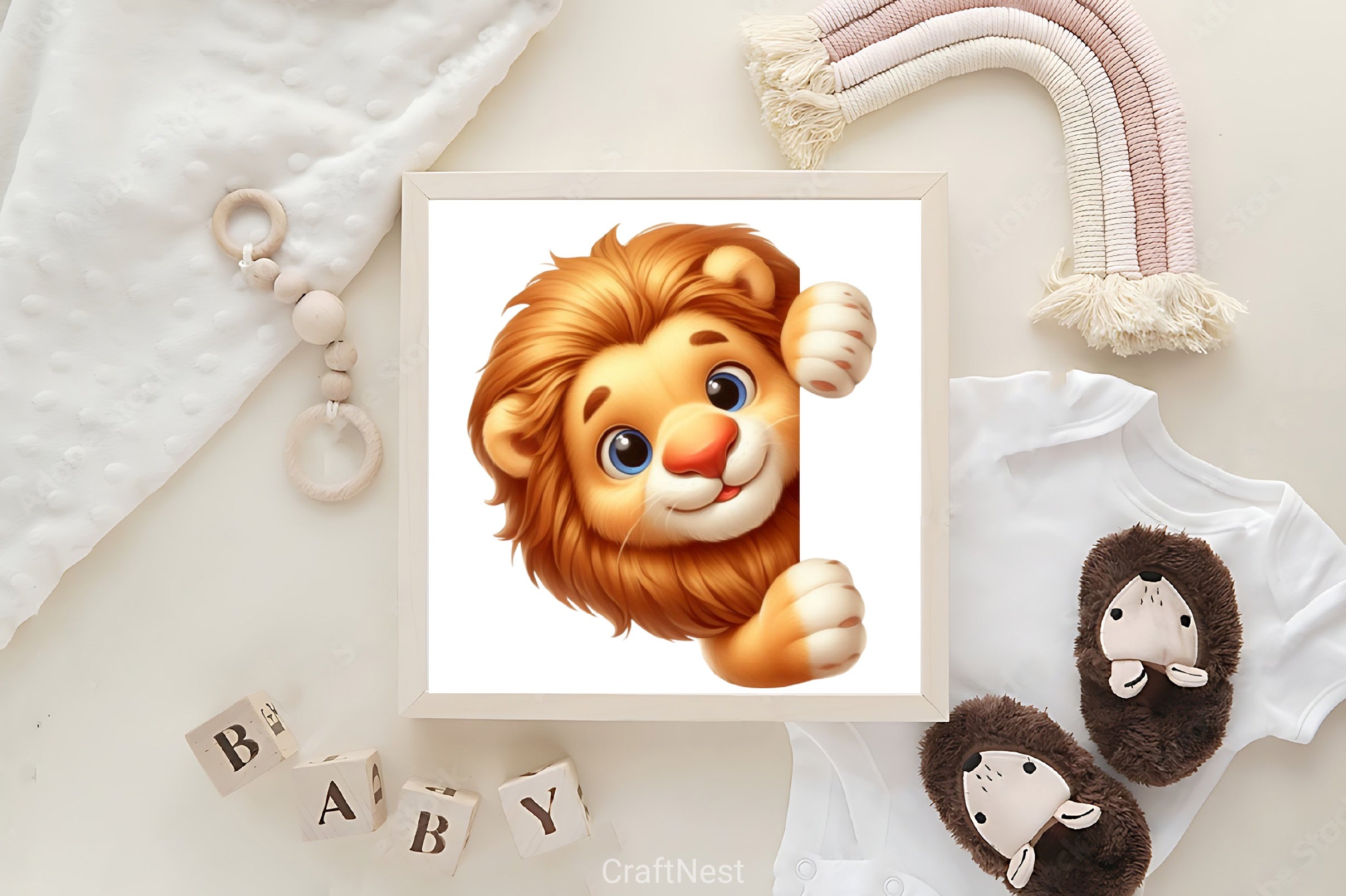 Cute Lion Peeking Clipart Bundle - CraftNest - Digital Crafting and Art