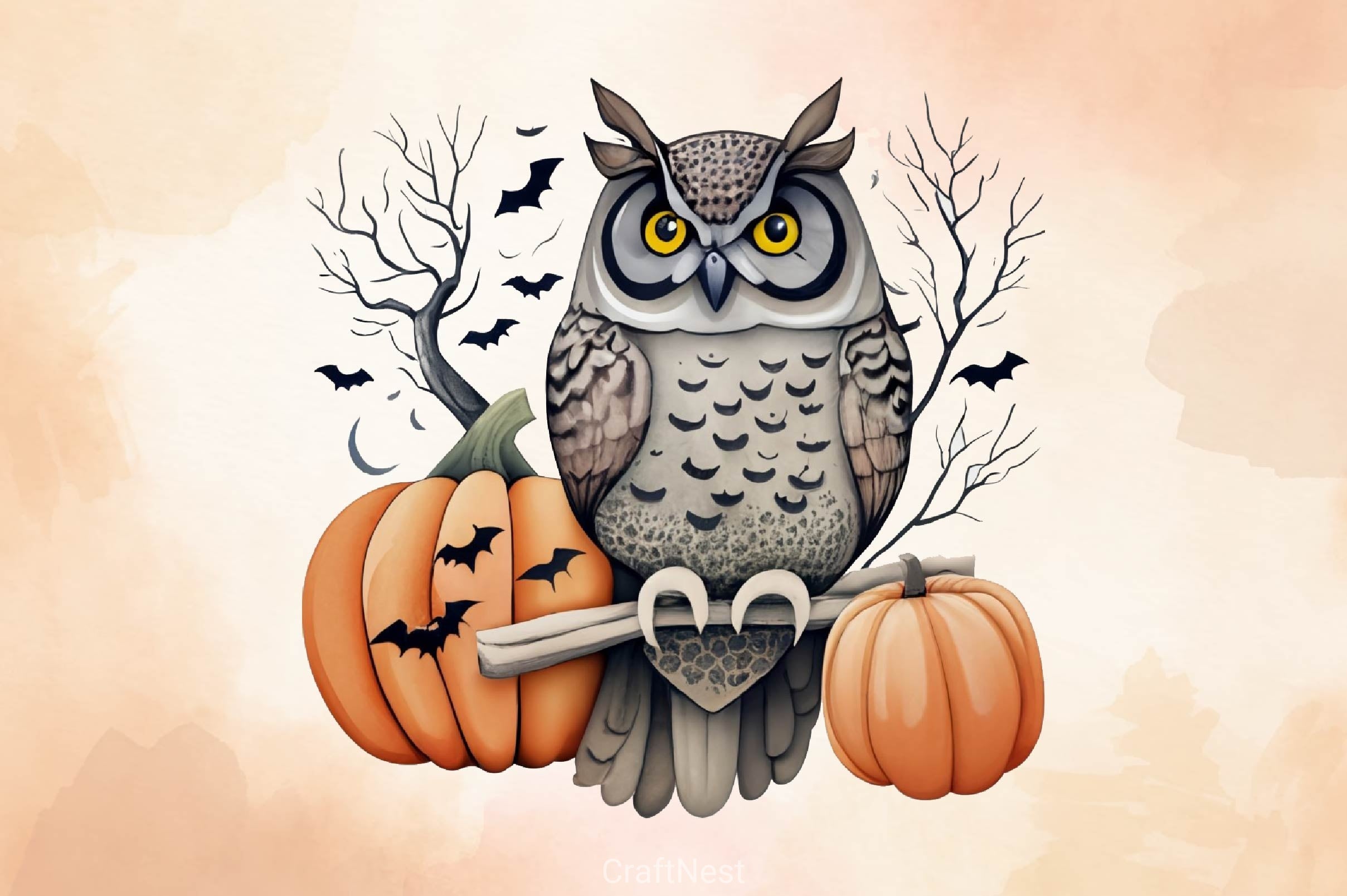 Halloween Owl Clipart Bundle 5 - CraftNest - Digital Crafting and Art