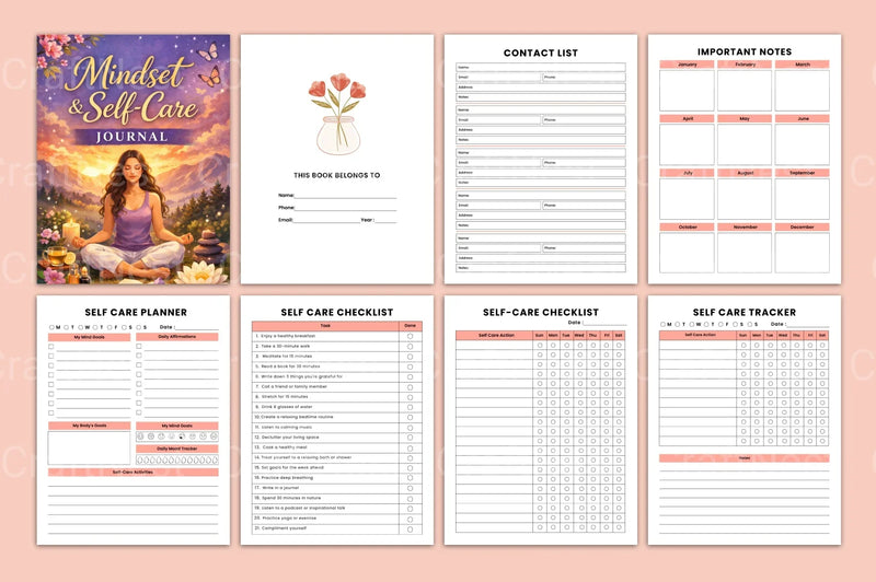 Mindset Self-Care Journal - CraftNest - Digital Crafting and Art