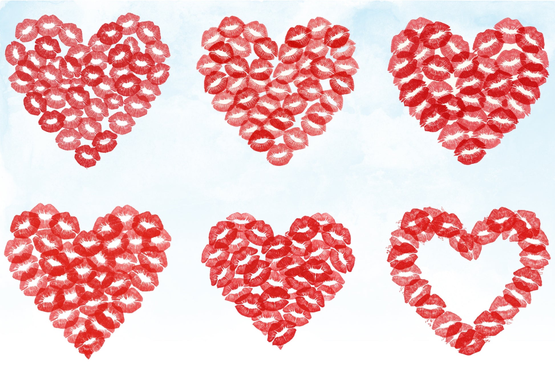 Heart Shaped Kissing Lips Clipart Bundle - CraftNest - Digital Crafting and Art