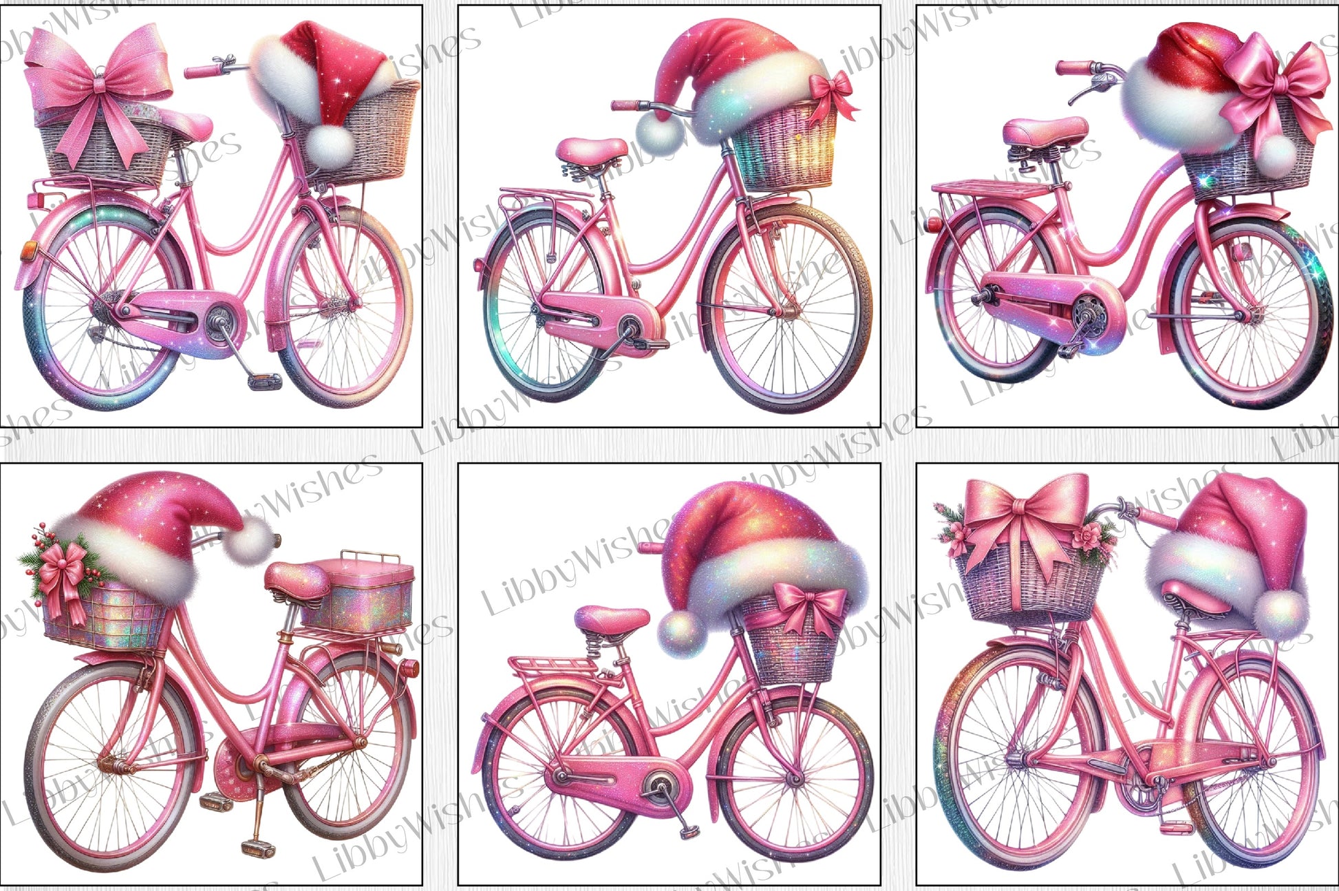 Christmas Bicycle Clipart Bundle - CraftNest - Digital Crafting and Art