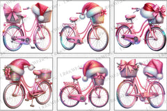Christmas Bicycle Clipart Bundle - CraftNest - Digital Crafting and Art