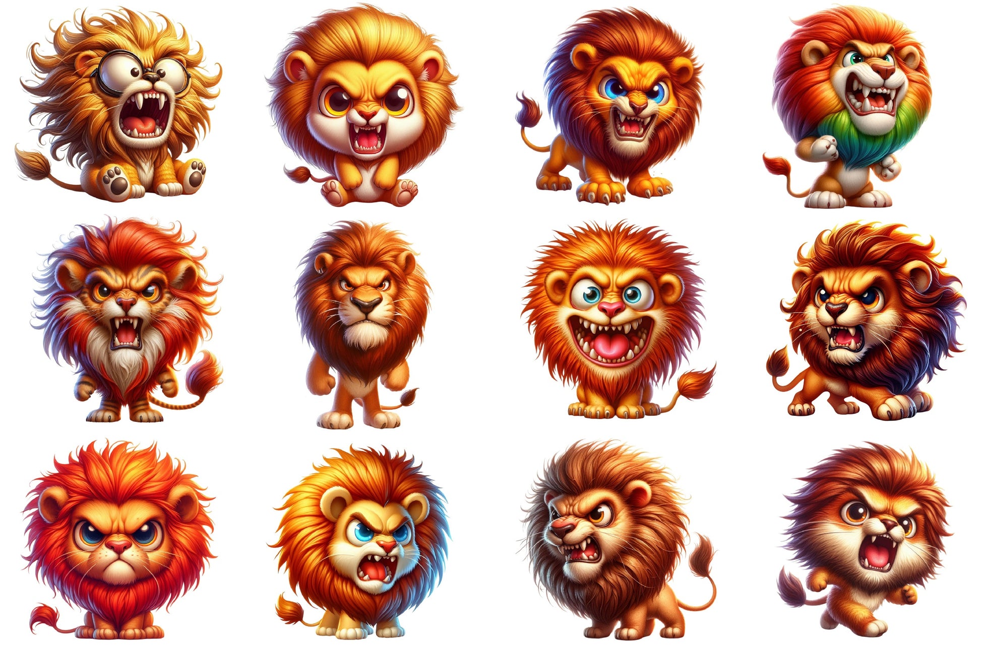 Angry Lion Clipart Bundle - CraftNest - Digital Crafting and Art