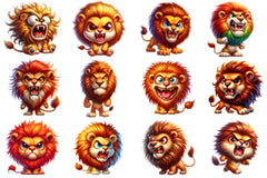 Angry Lion Clipart Bundle - CraftNest - Digital Crafting and Art