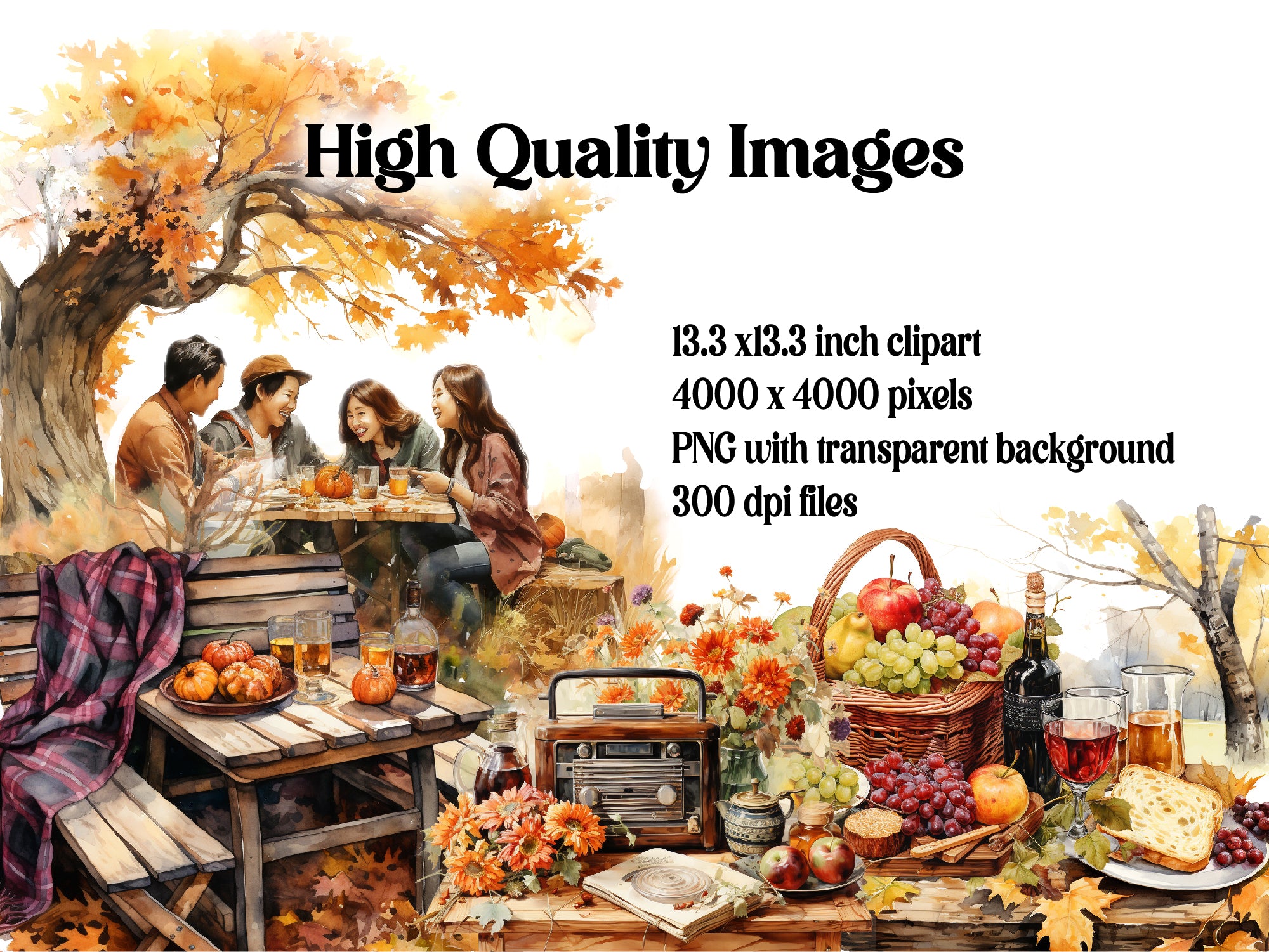 Autumn Picnics Clipart - CraftNest