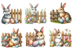 Easter Bunny Fence Clipart Bundle - CraftNest - Digital Crafting and Art