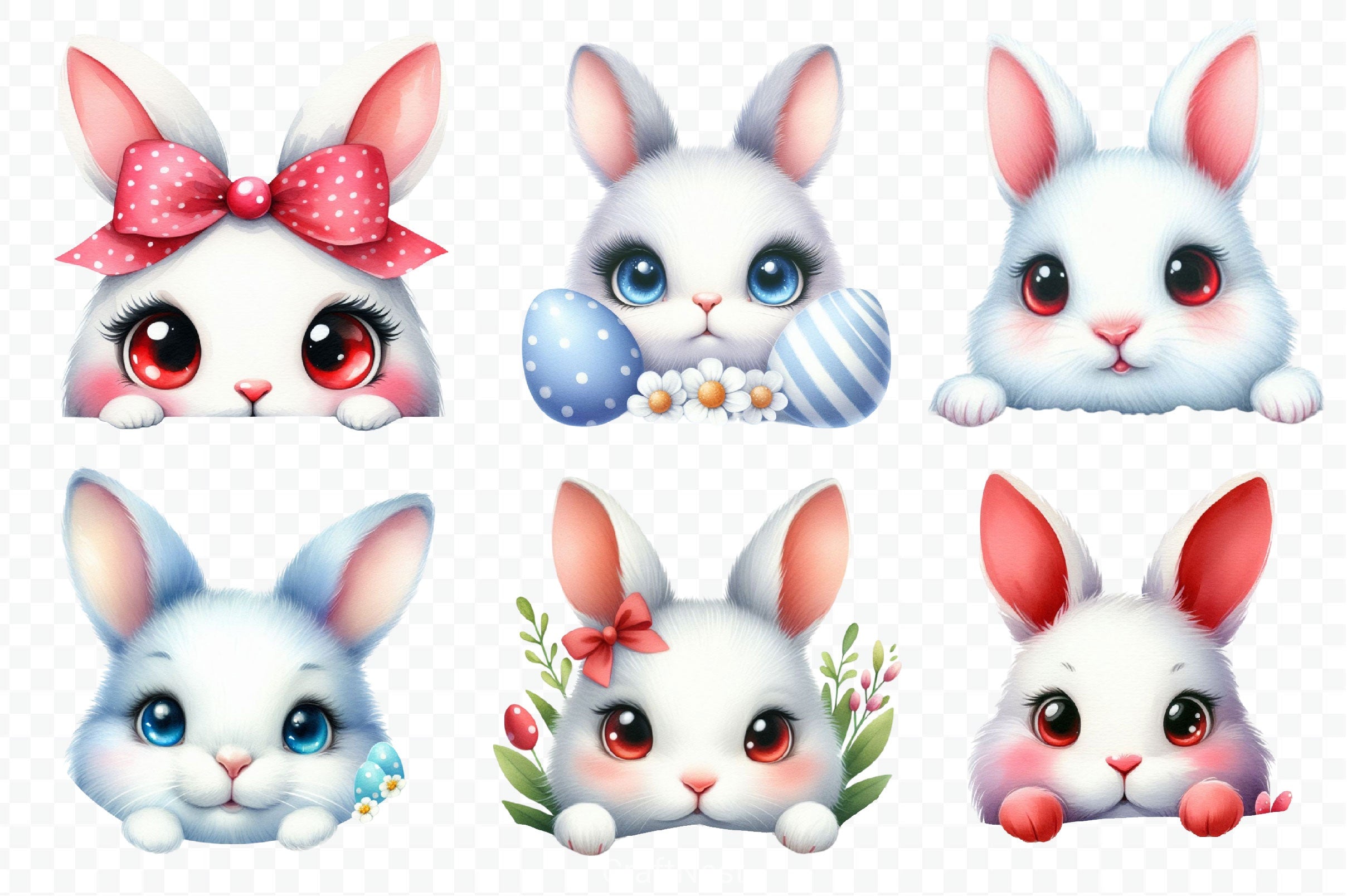 Easter Bunny Peeking Clipart Bundle 2 - CraftNest - Digital Crafting and Art