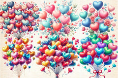 Valentine Heart Balloons Clipart Bundle - CraftNest - Digital Crafting and Art