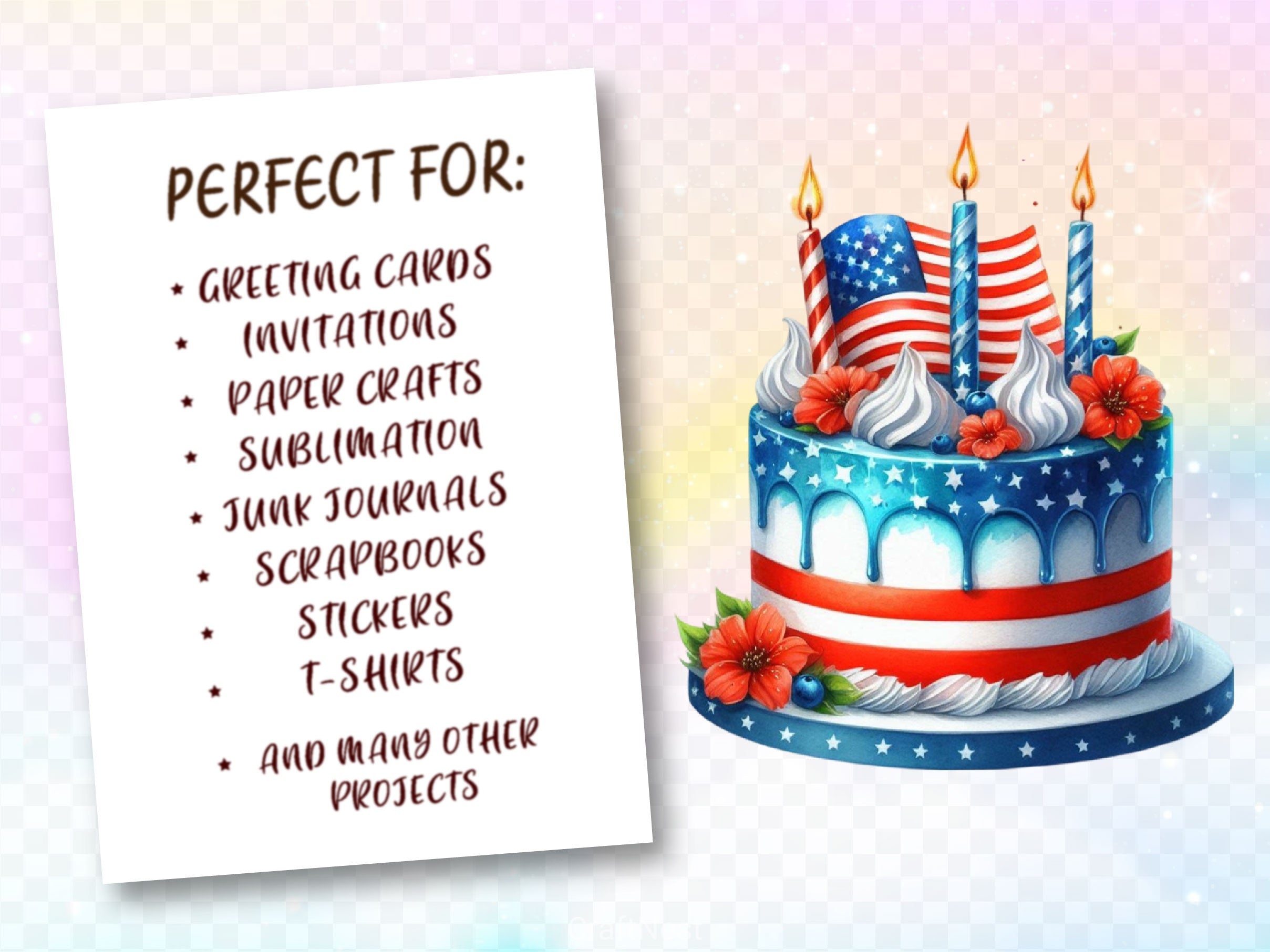 4th Of July Cupcake Clipart Bundle 2 - CraftNest - Digital Crafting and Art