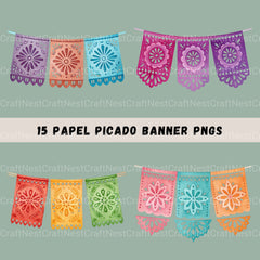 Papel Picado Banners Clipart Bundle - CraftNest - Digital Crafting and Art