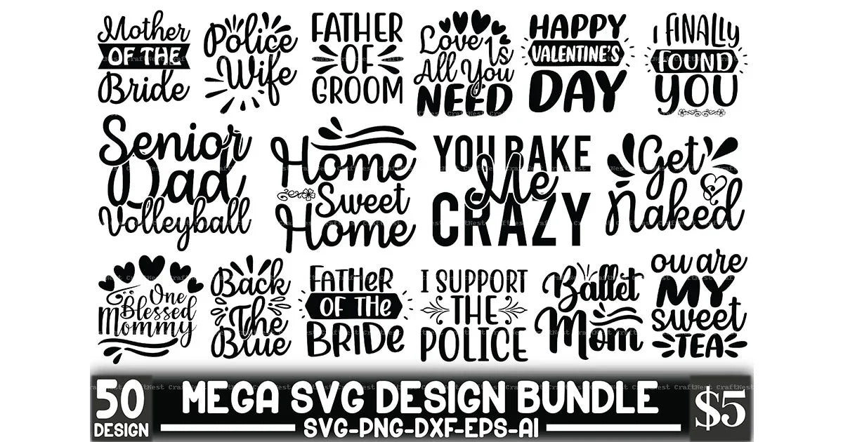 Mega Design SVG Bundle 3 - CraftNest - Digital Crafting and Art