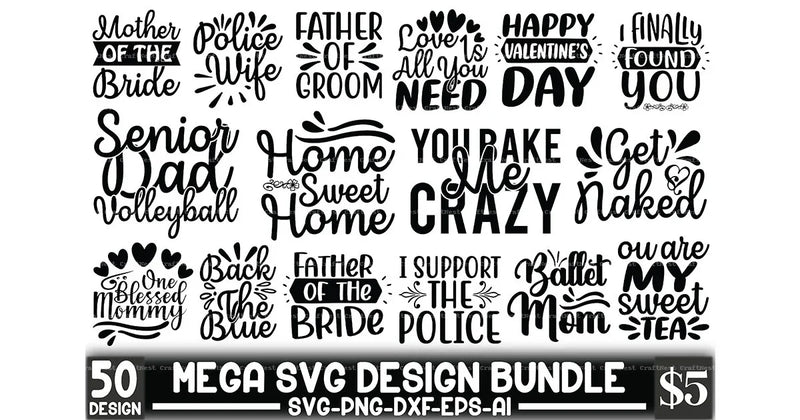 Mega Design SVG Bundle 3 - CraftNest - Digital Crafting and Art