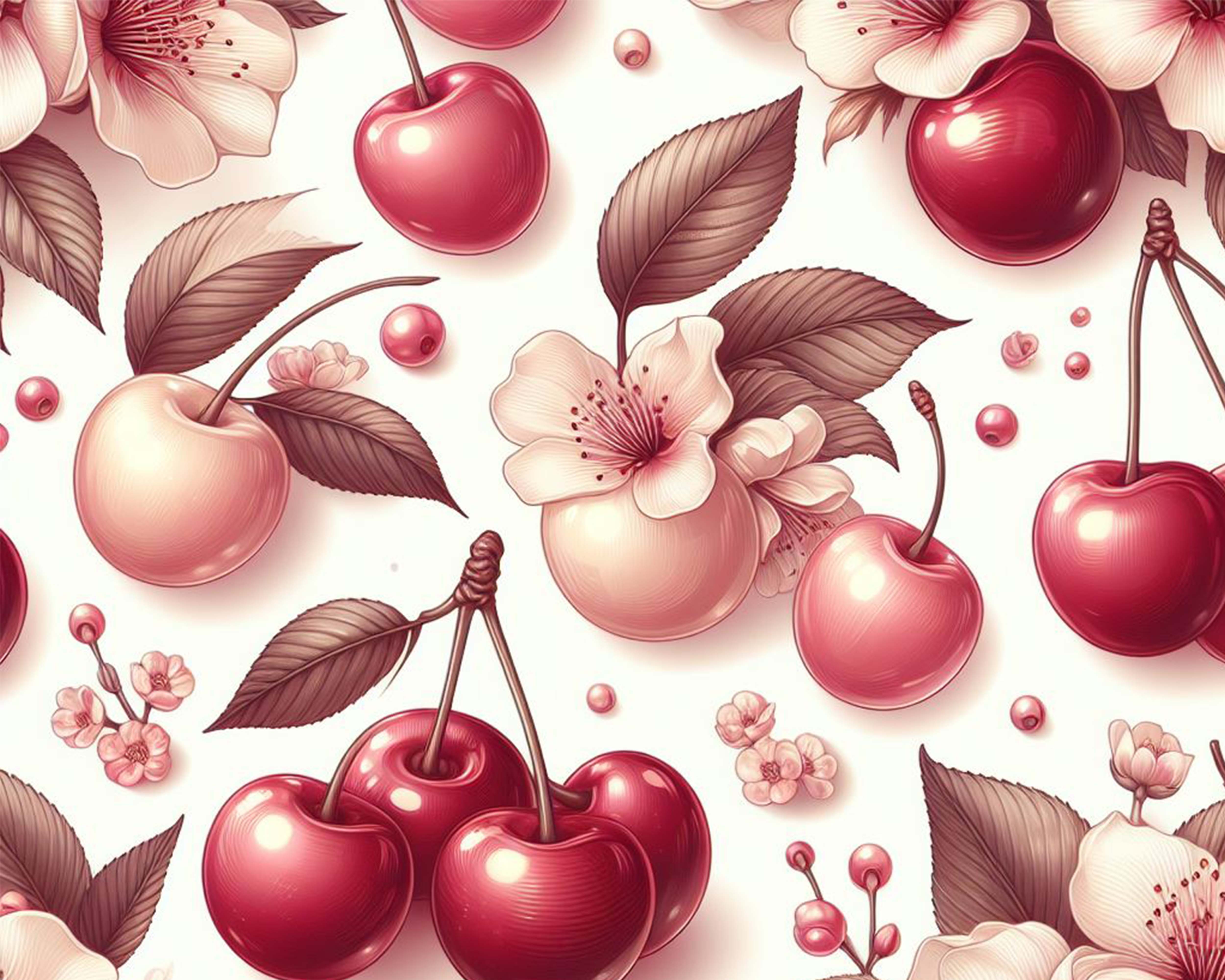 Cherry Seamless Digital Paper - CraftNest - Digital Crafting and Art