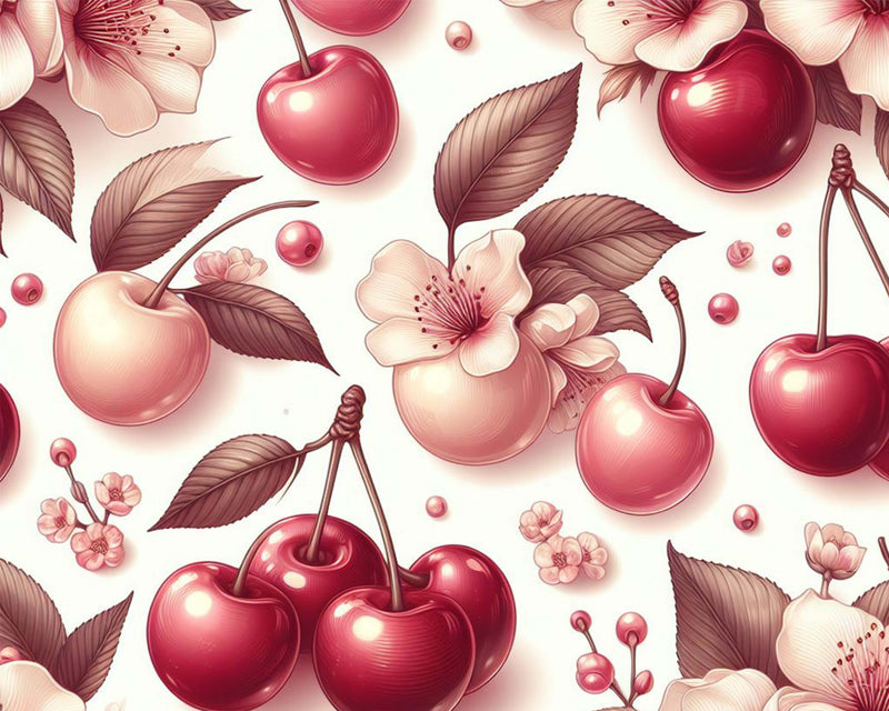 Cherry Seamless Digital Paper - CraftNest - Digital Crafting and Art