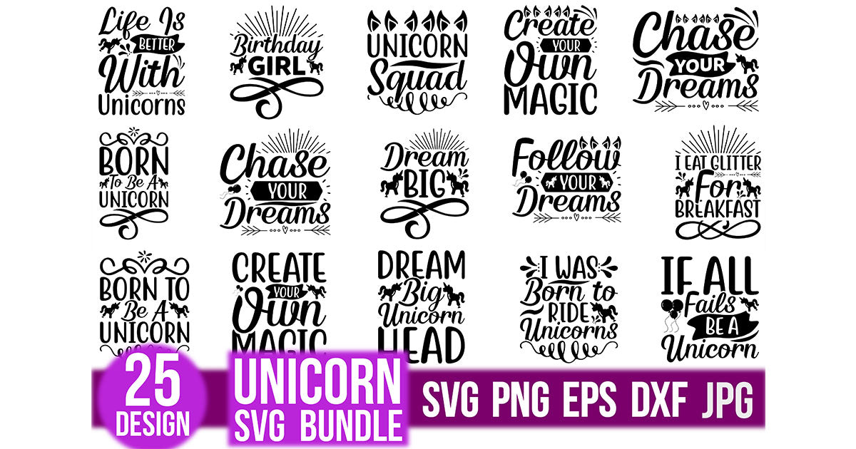 Unicorn SVG Bundle 8 - CraftNest - Digital Crafting and Art