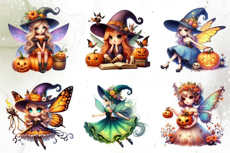 Cute Fairy Halloween Clipart Bundle - CraftNest - Digital Crafting and Art