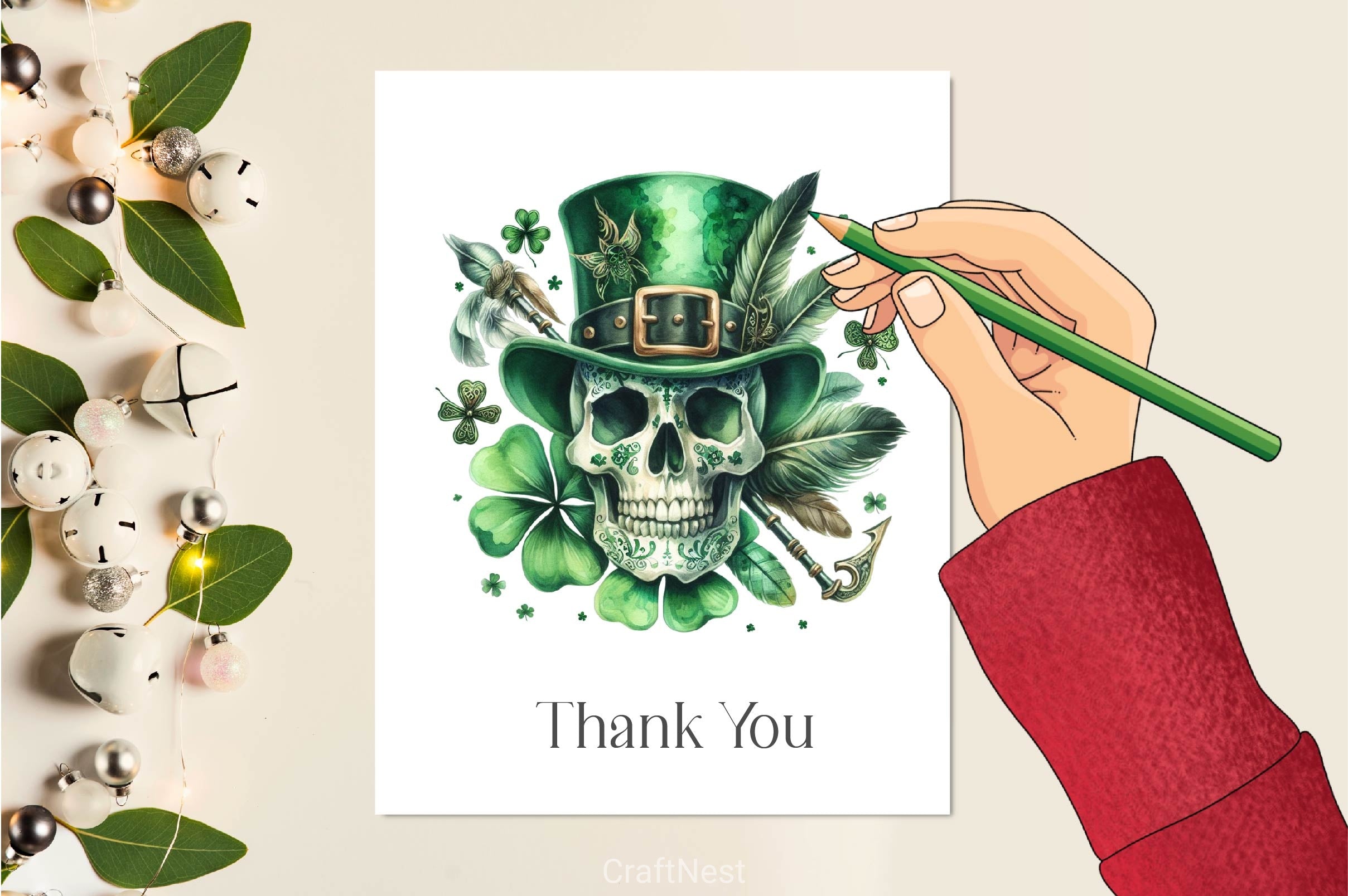 St Patricks Skull Clipart Bundle - CraftNest - Digital Crafting and Art