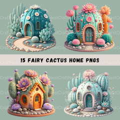 Cactus Houses Clipart Bundle - CraftNest - Digital Crafting and Art