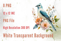 Floral Bird Clipart Bundle - CraftNest - Digital Crafting and Art