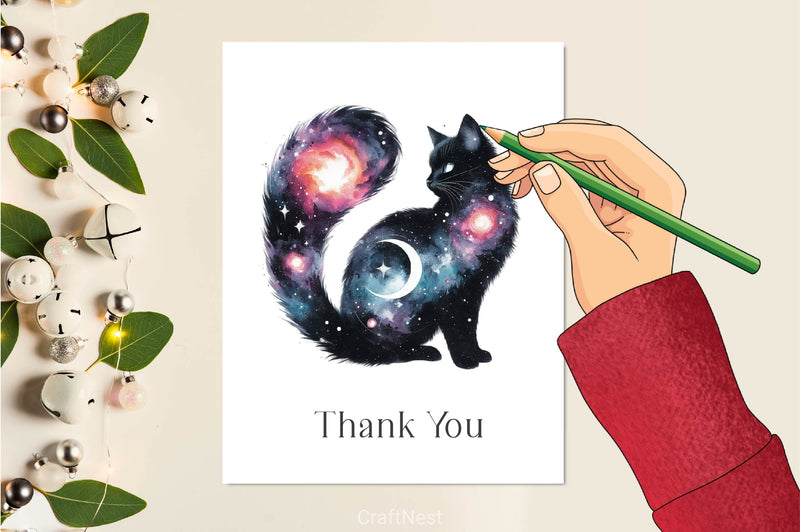 Celestial Black Cat Clipart Bundle - CraftNest - Digital Crafting and Art