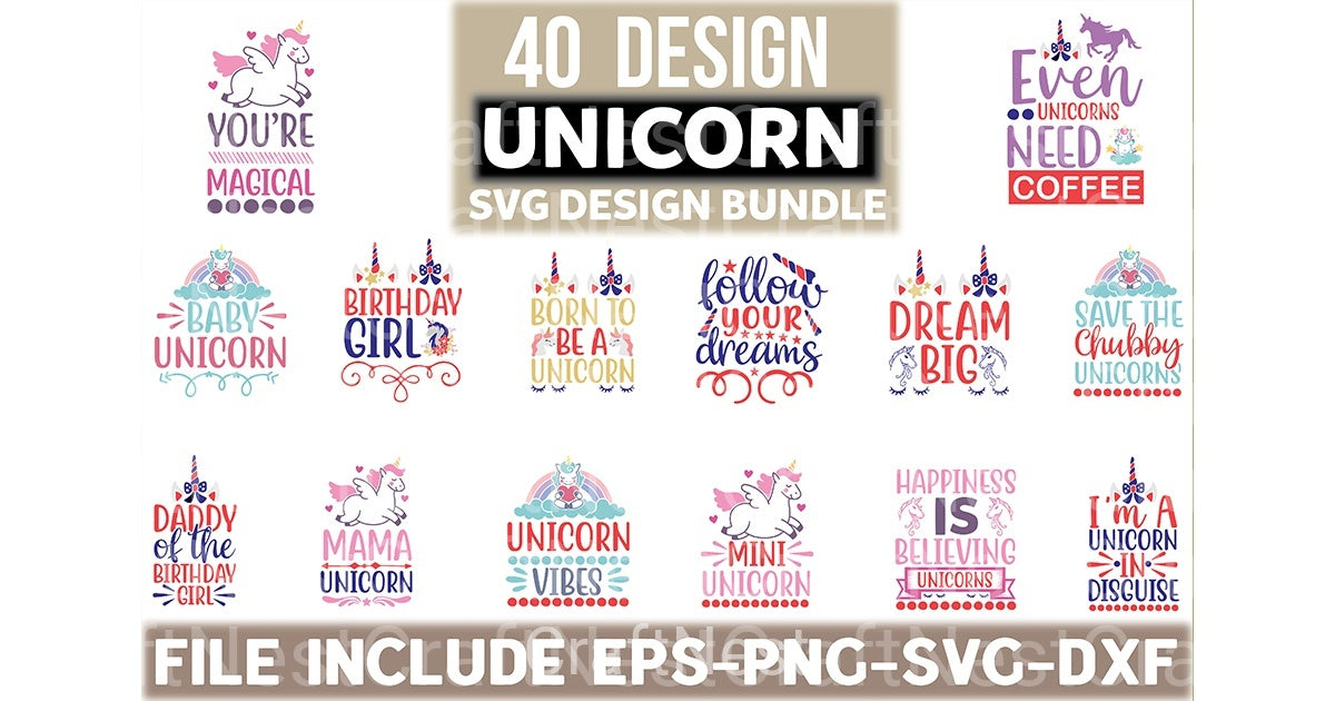 Unicorn 40 Bundle - CraftNest - Digital Crafting and Art