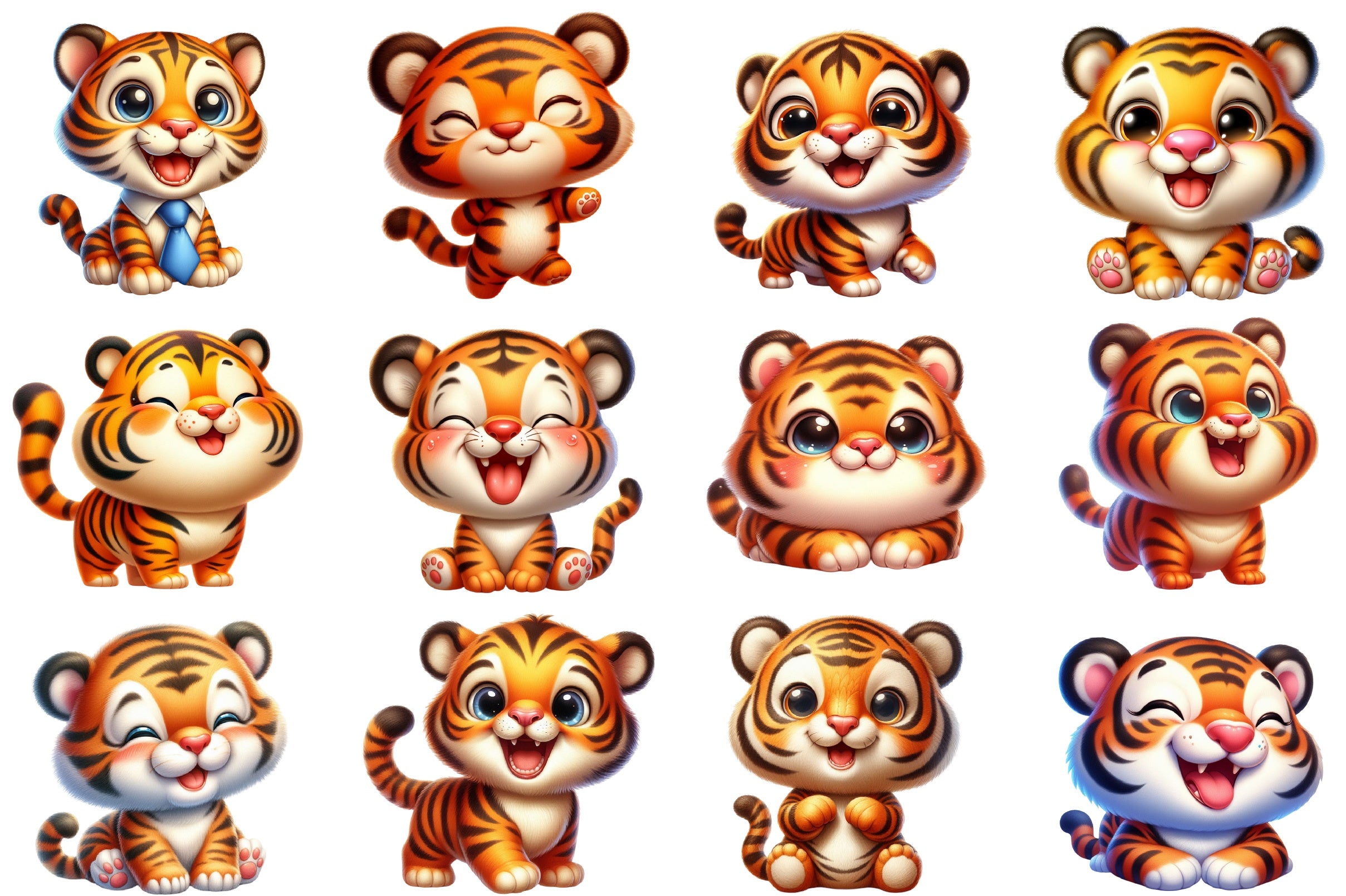 Cute Baby Tiger Clipart Bundle 2 - CraftNest - Digital Crafting and Art