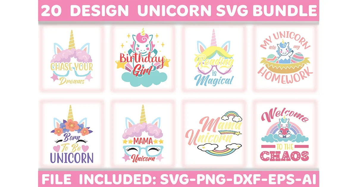 Unicorn SVG Bundle 5 - CraftNest - Digital Crafting and Art