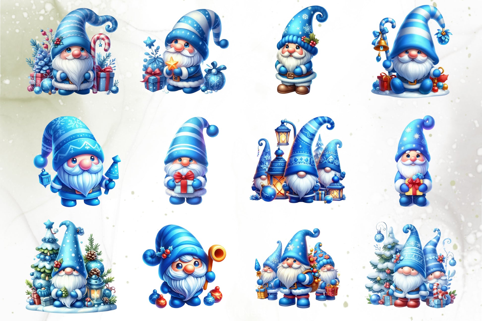 Blue Santa Clipart Bundle - CraftNest - Digital Crafting and Art