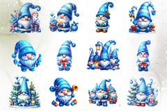 Blue Santa Clipart Bundle - CraftNest - Digital Crafting and Art
