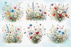 Wildflower Meadow Clipart Bundle 3 - CraftNest - Digital Crafting and Art