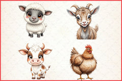 Cute Farm Animals Clipart Bundle 2 - CraftNest - Digital Crafting and Art