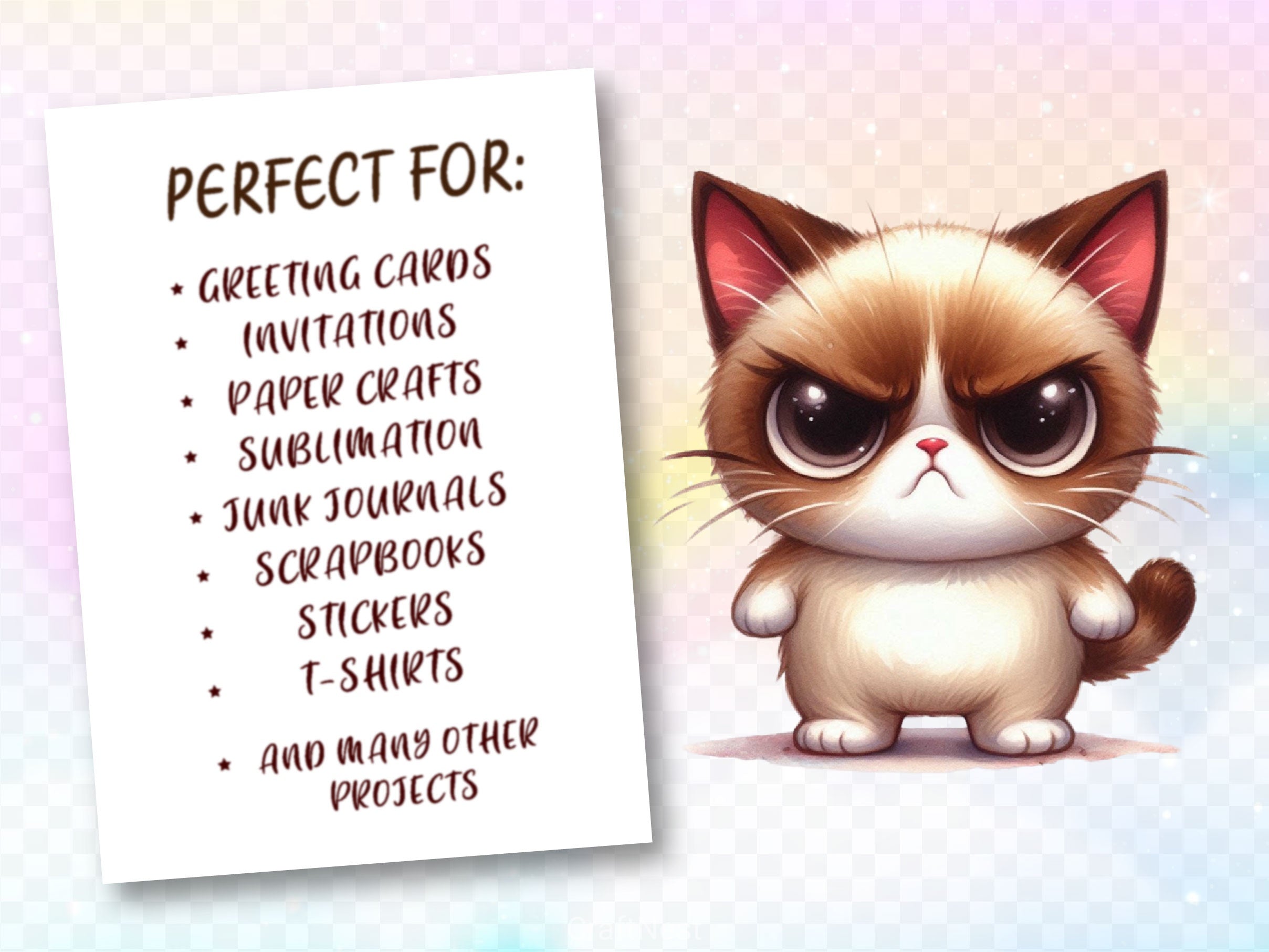 Funny Cat Grumpy Cat Clipart Bundle - CraftNest - Digital Crafting and Art