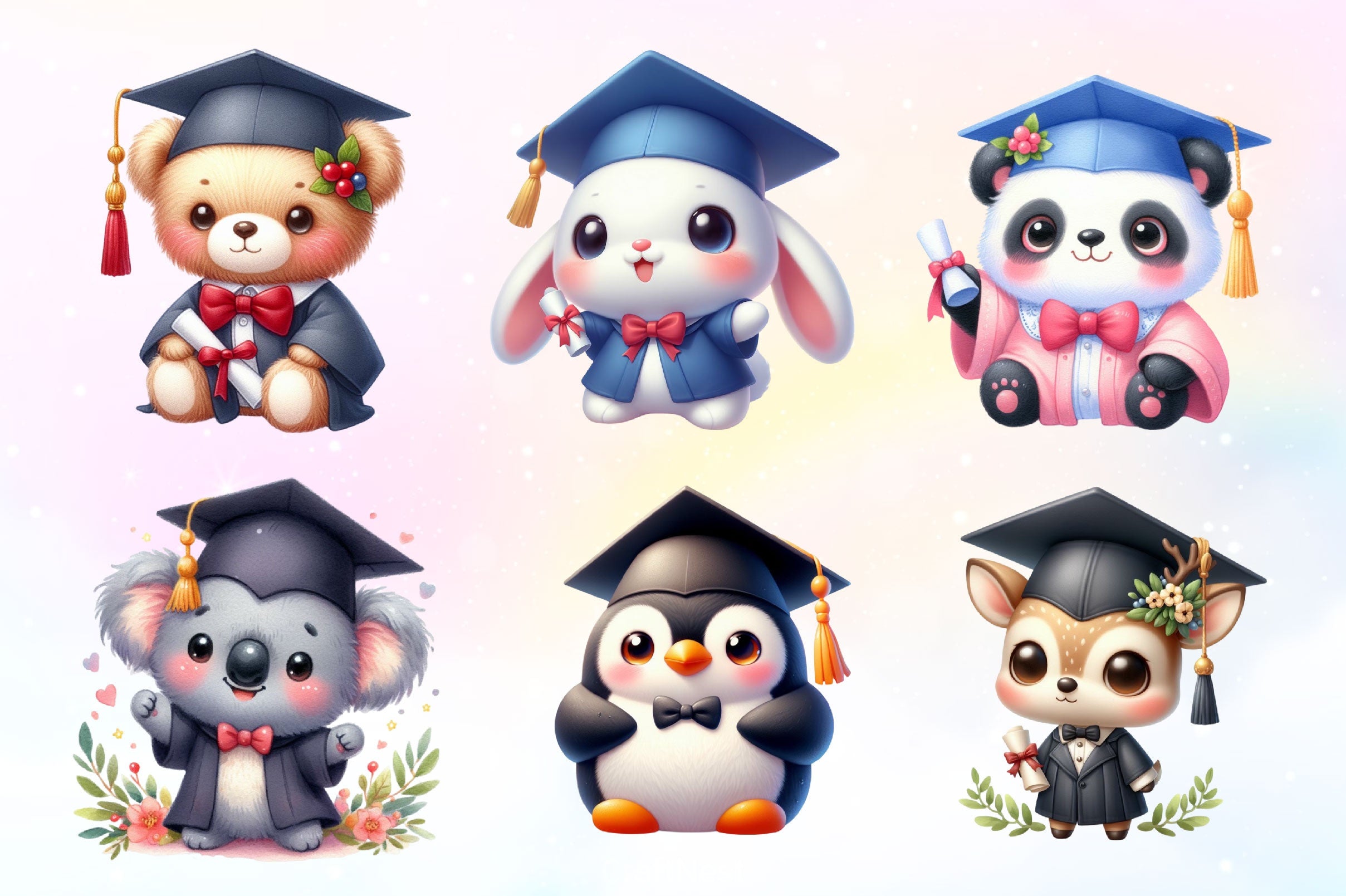 Graduation Animals Clipart Bundle 2 - CraftNest - Digital Crafting and Art