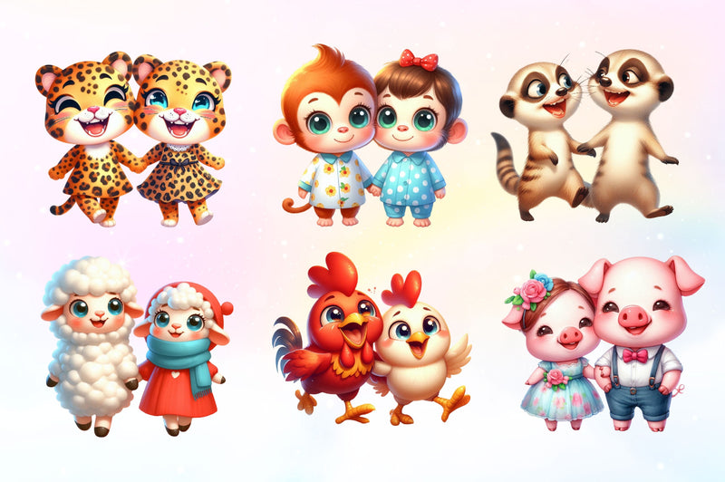 Funny Best Friend Animals Clipart Bundle 2 - CraftNest - Digital Crafting and Art