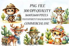 Safari Animals Clipart Bundle - CraftNest - Digital Crafting and Art