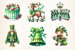 Green Plaid Christmas Clipart Bundle - CraftNest - Digital Crafting and Art